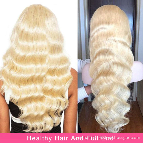 Raw Virgin Indian Hair Invisible Swiss Lace Wigs, 613 Blonde Body Wave HD Transparent 13x6 Lace Frontal Human Hair Wig
